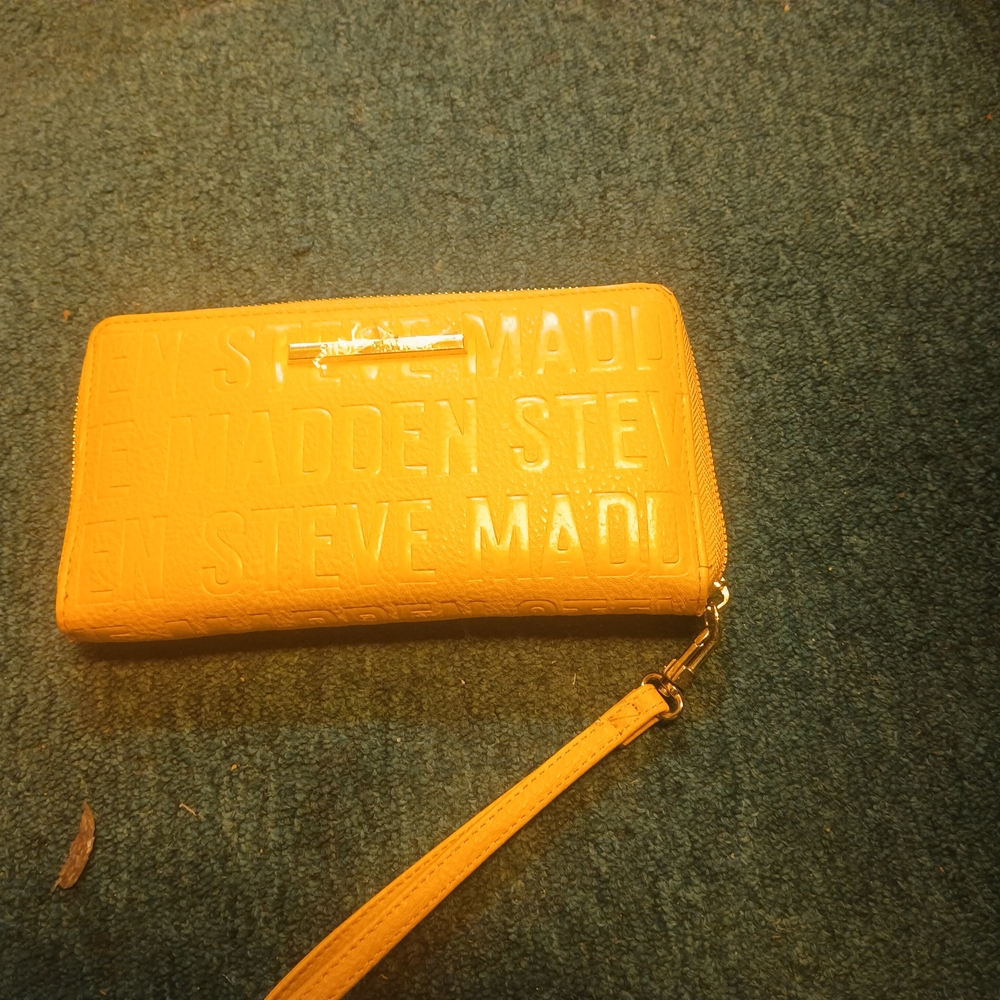 Steve Madden Embossed Yellow Wristlet